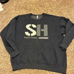 Navy Blue South Haven Michigan Men's Sweat shirt